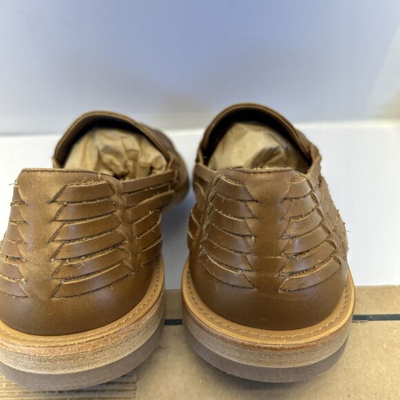 Tecovas Mateo Huarache Slip On Butterscotch Cowhide Leather Woven New SZ 10.5 - Picture 6 of 10